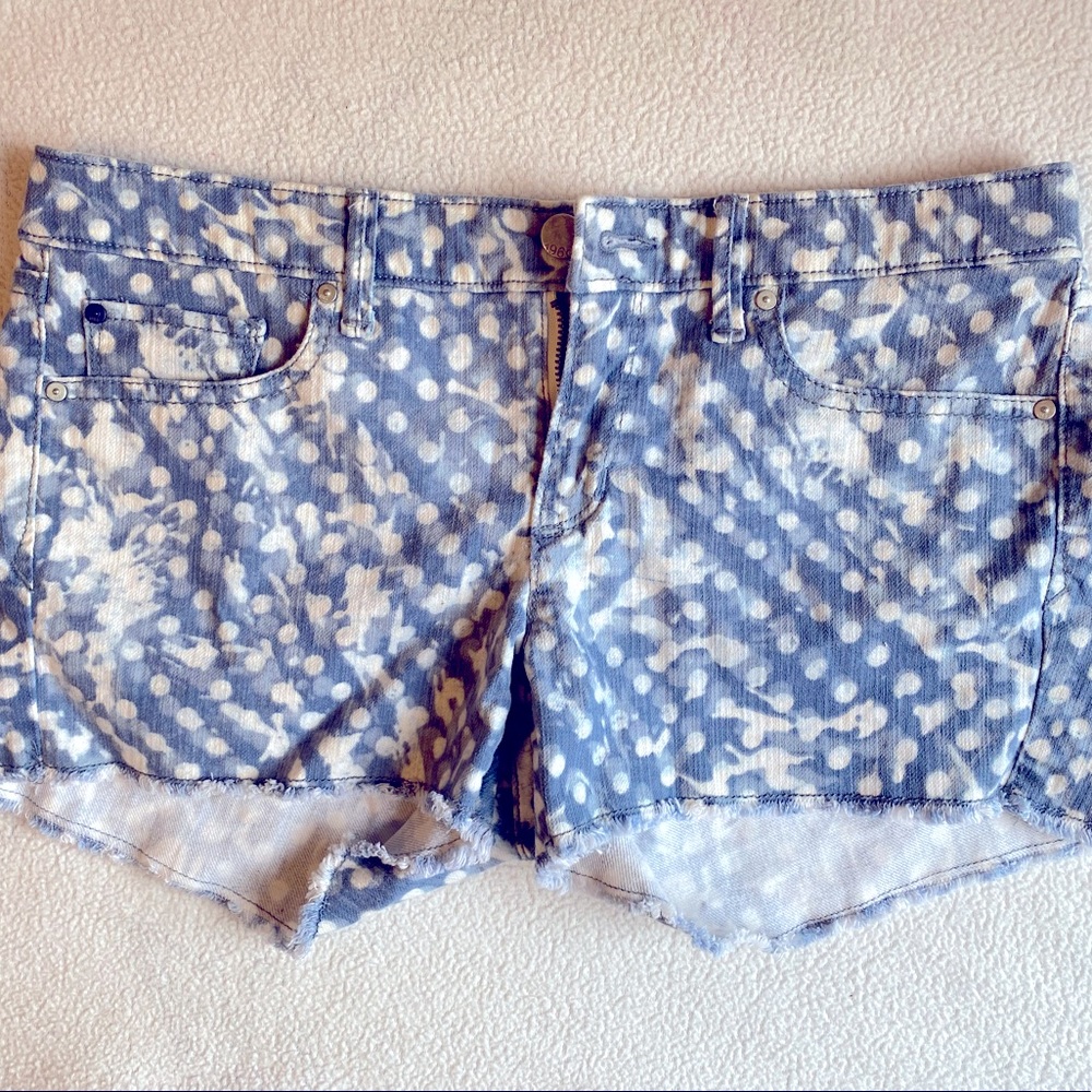 GAP bleached polka dot jean shorts